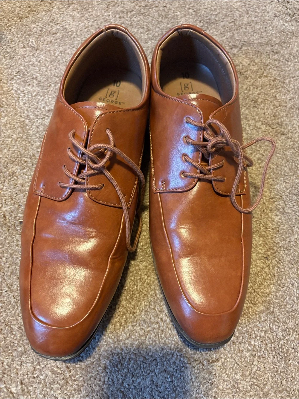 George Men’s Oxford Lace-Up Dress Shoes in Chestnut Brown